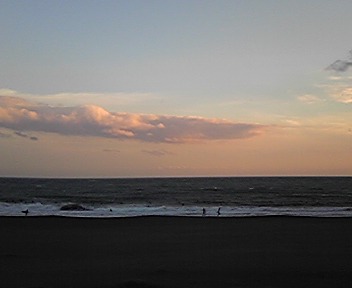 夕日に照らされた雲